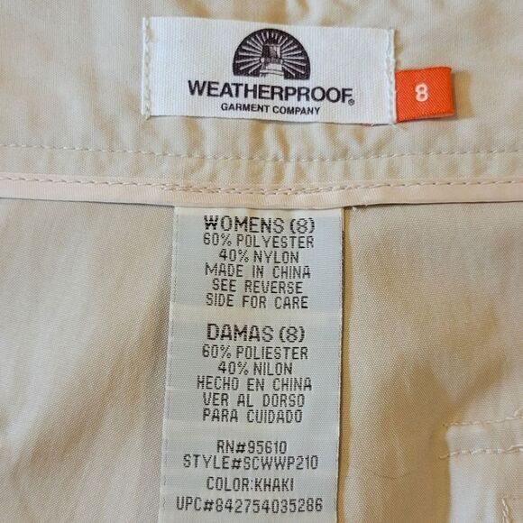 Weatherproof Garment Co. Khaki Roll Tab Outdoor Hiking Bermuda Shorts Size 8 - Picture 4 of 5